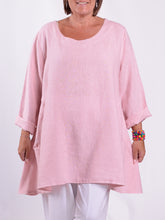 Lagenlook Heavy Linen Quirky Tunic - 9415, Tops & Shirts, Pure Plus Clothing, Lagenlook Clothing, Plus Size Fashion, Over 50 Fashion